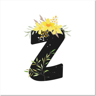 Letter Z - Botanical English Alphabet, Name Initial Posters and Art